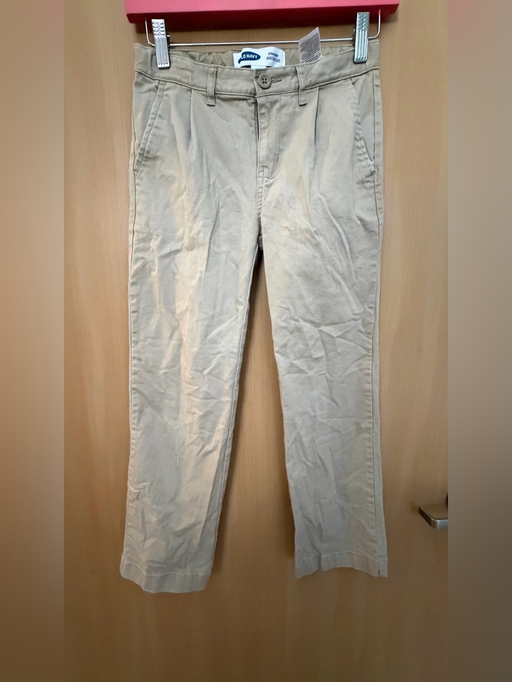Old Navy Kids Uniform Light Beige Straight-Leg Formal Pants